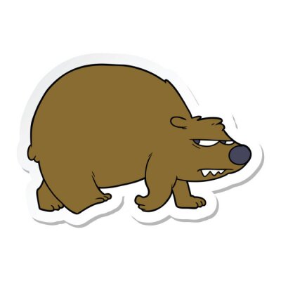 Sticker Illustration mit einem gefährlichen Bären