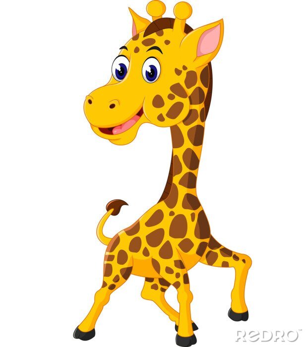 Sticker Illustration mit einer lustigen Giraffe