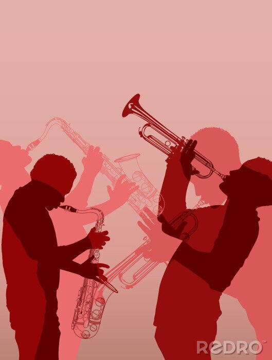 Sticker Illustration mit zwei Musikern