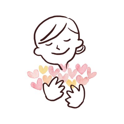 Sticker Illustration of a woman holding many hearts