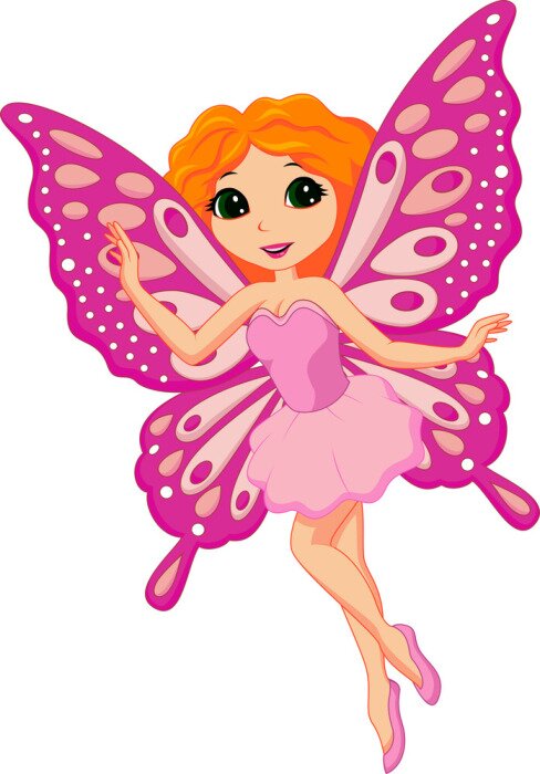 Sticker Illustration von einem schönen rosa Fee