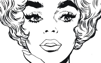 Sticker Illustration von Gesicht einer Frau