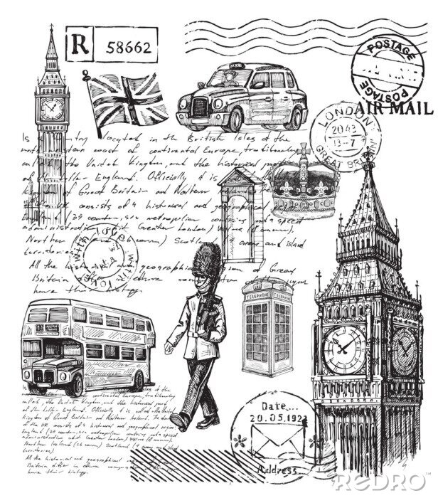 Sticker Illustration von Großbritannien