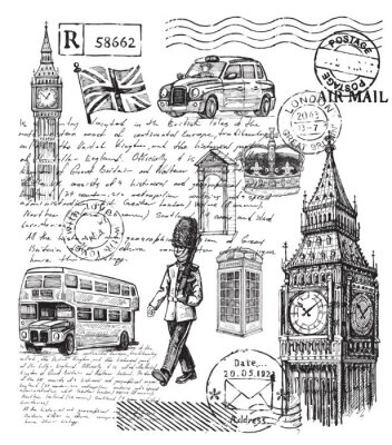 Tapete Illustration von Großbritannien