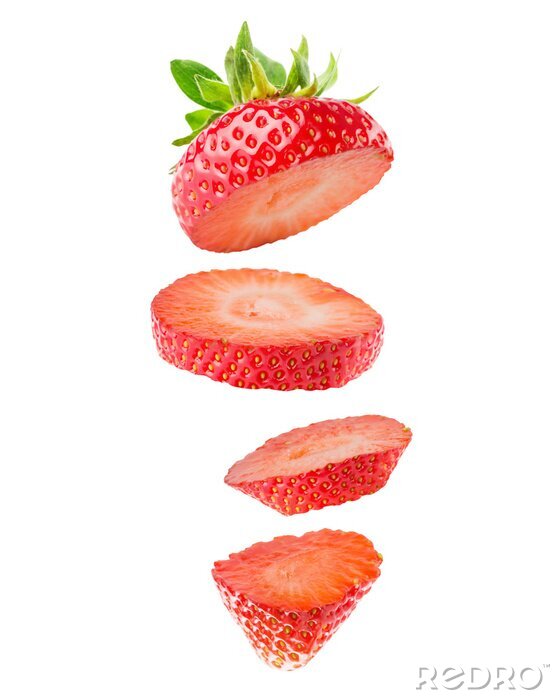 Sticker In Scheiben geschnittene Erdbeere