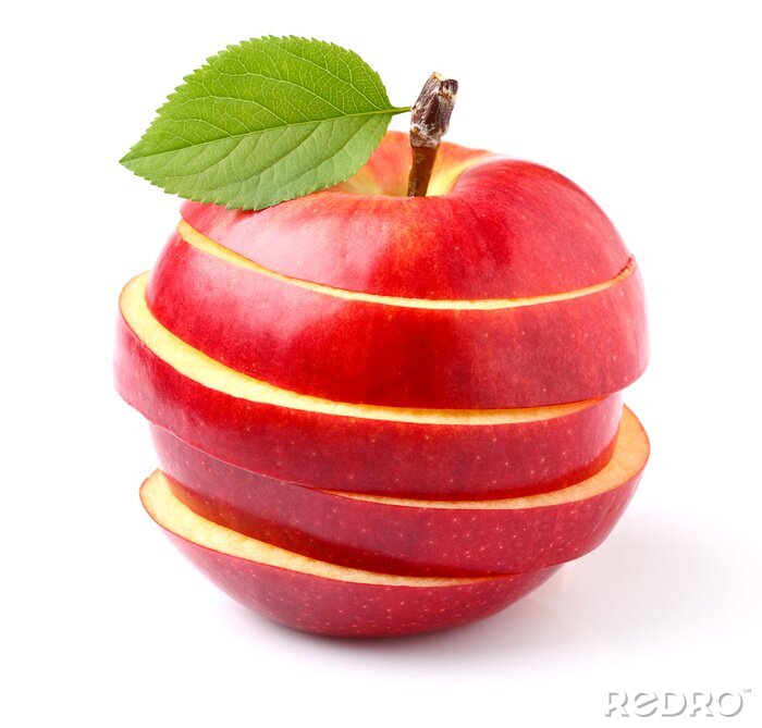 Sticker In Scheiben geschnittener roter Apfel