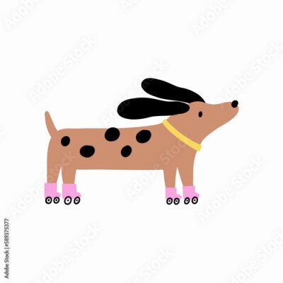 Sticker Inline-Skating-Hund