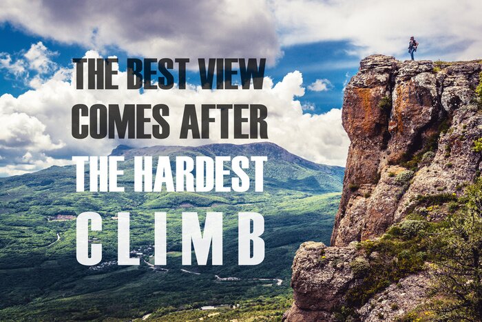 Sticker Inspirational motivational quote on the nature background