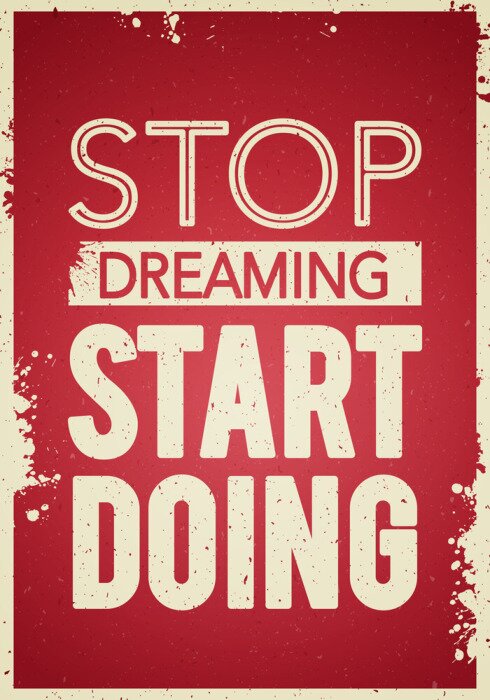 Sticker Inspirierende Typografie als Motivation