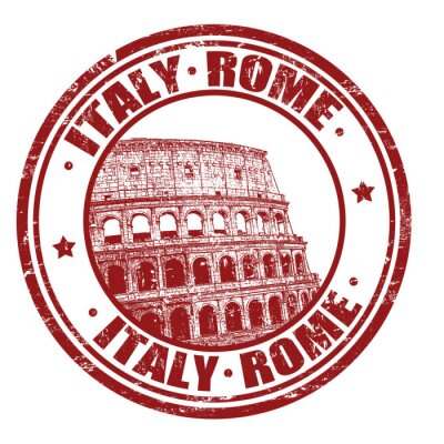 Sticker Italien, Rom Stempel