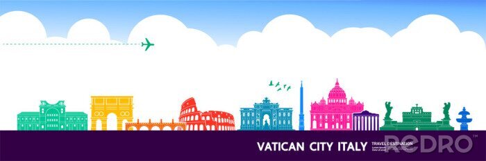 Sticker Italy travel destination grand vector illustration.