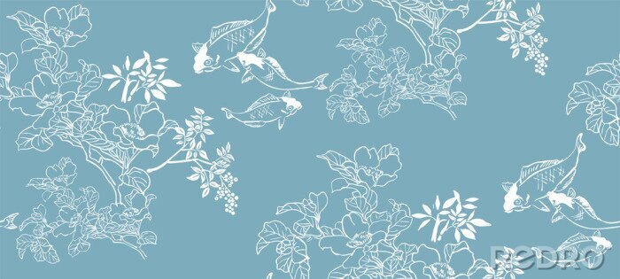 Sticker Japanische Koi-Fische