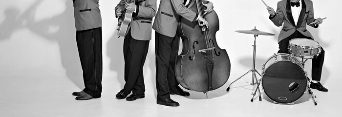 Sticker Jazzband abgeschnittene Silhouetten von Musikern Foto