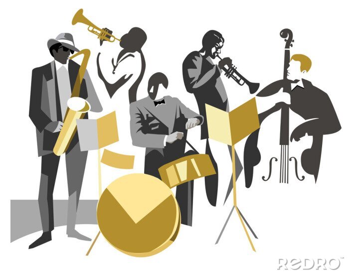 Sticker Jazzband einfache minimalistische Grafik