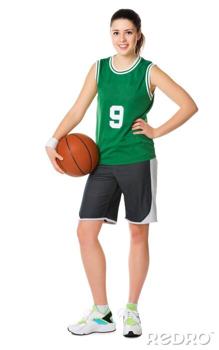 Sticker Junge Mädchen Basketball-Spieler