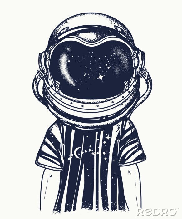 Sticker Junge mit Astronautenhelm Grafik
