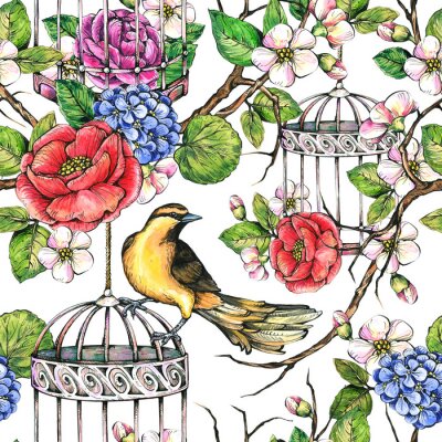 Sticker Käfige auf dem Baum