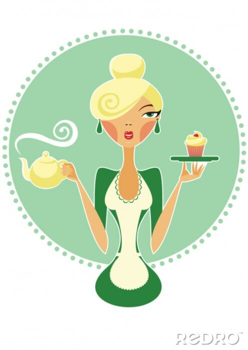 Sticker Kaffee servieren