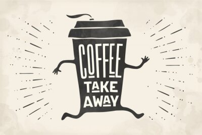 Sticker Kaffee zum Mitnehmen lustige Grafik