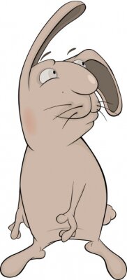 Sticker Kaninchen-Karikatur