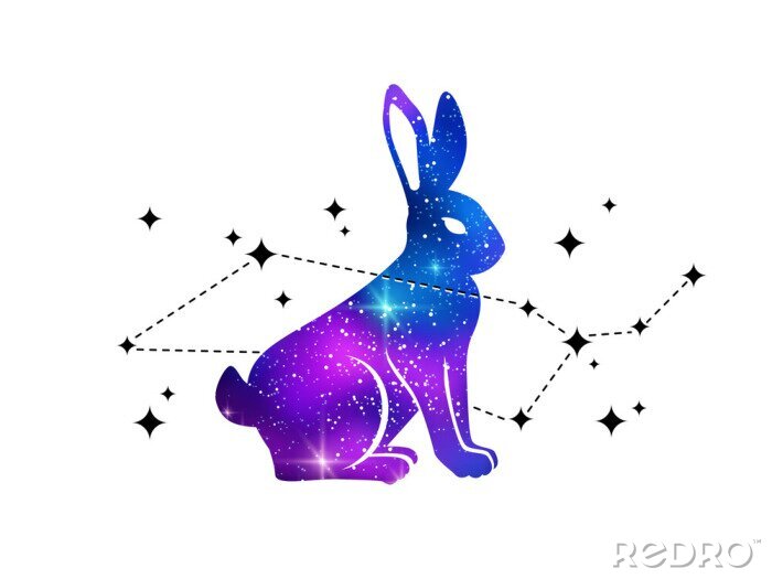 Sticker Kaninchen und Sternbild von Cetus