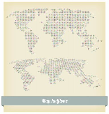 Sticker Karte Halbton Vektor