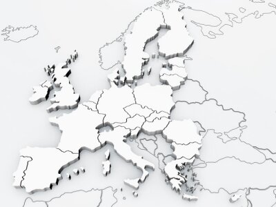 Karte von Europa 3D