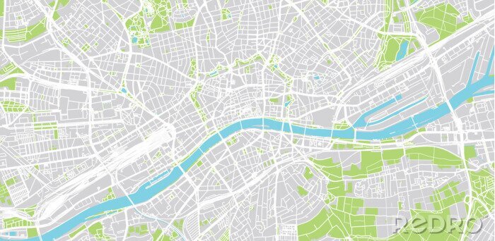 Sticker Karte von Frankfurt