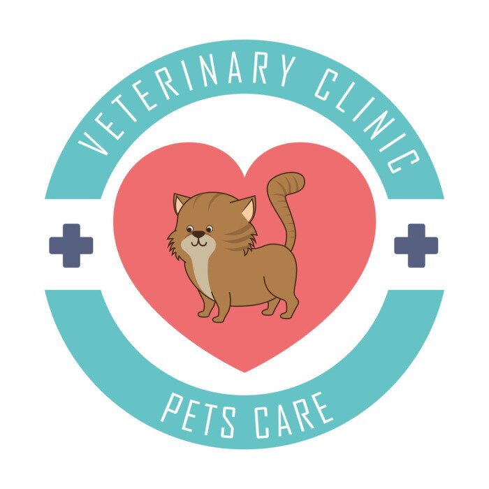 Sticker Katzen Grafik einer Katze, die für eine Tierklinik wirbt