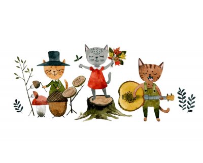 Sticker Katzenband Kindergrafik