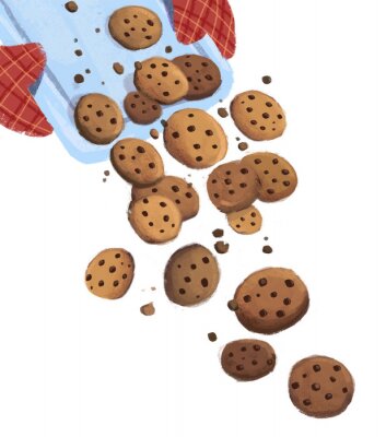 Sticker Kekse mit Schokolade nach dem Backen