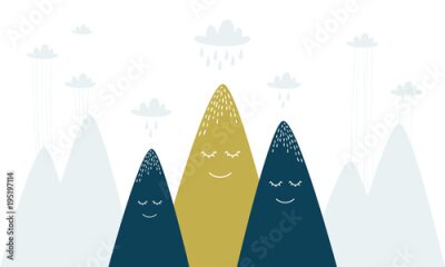 Sticker  Kids graphic illustration. Using for print on the wall, pillow, decoration kids interior, baby wear and shirts, greeting card, vector and other