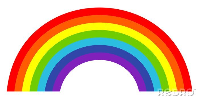 Sticker Klassischer Regenbogen auf weißem Hintergrund
