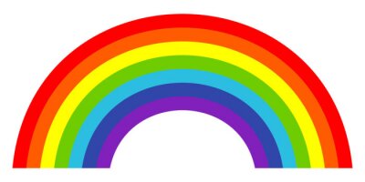 Sticker Klassischer Regenbogen auf weißem Hintergrund