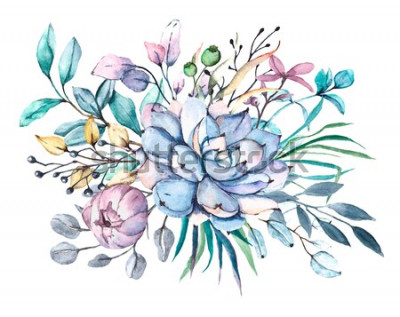 Sticker Kleine Blumen in Blau