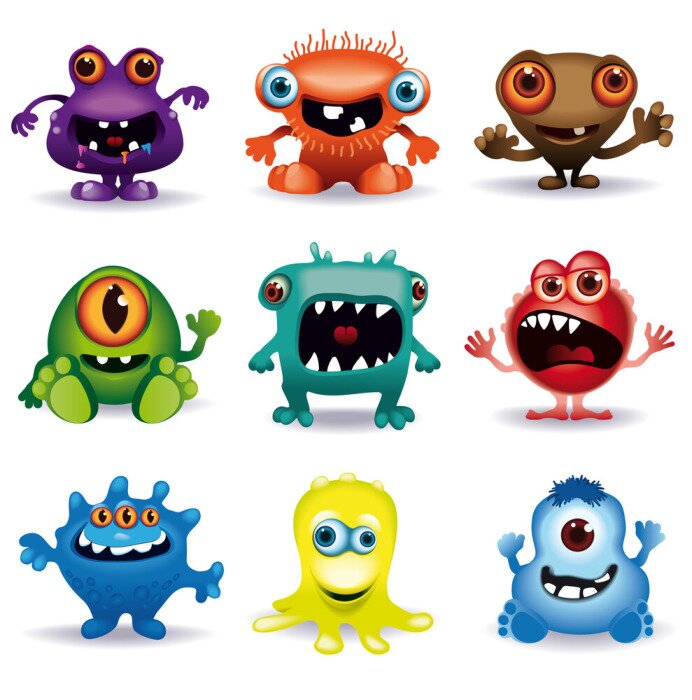 Sticker Kleine Monster Vektor