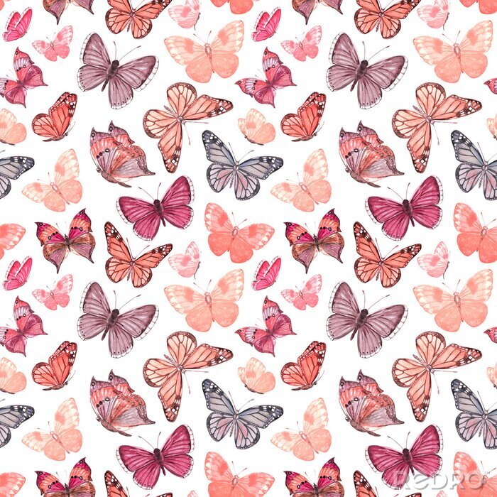 Sticker Kleine rosa Schmetterlinge