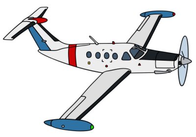 Sticker Kleine Uhr Flugzeug / Handzeichnung, Vektor-Illustration
