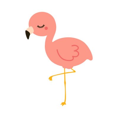 Sticker Kleiner pastellfarbener Flamingo