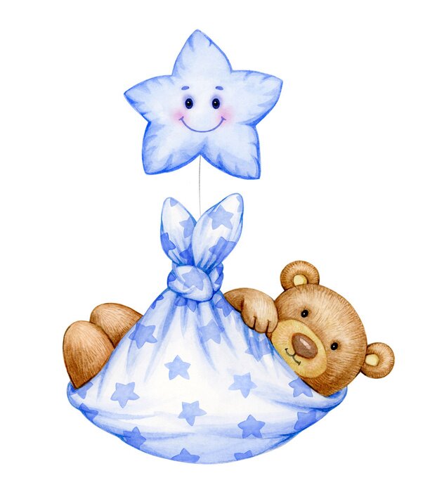 Sticker Kleines Bärchen in einem Bündel