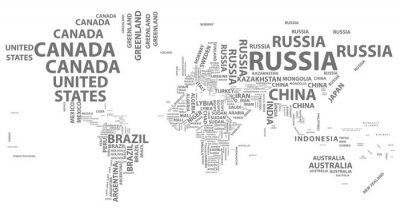 Kontinente typografische Grafik