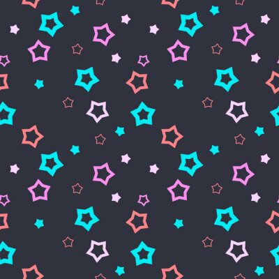 Sticker Konturen von Sternen auf dunklem Hintergrund Grafik