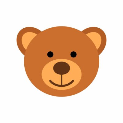 Sticker Kopf eines lächelnden Bärchens