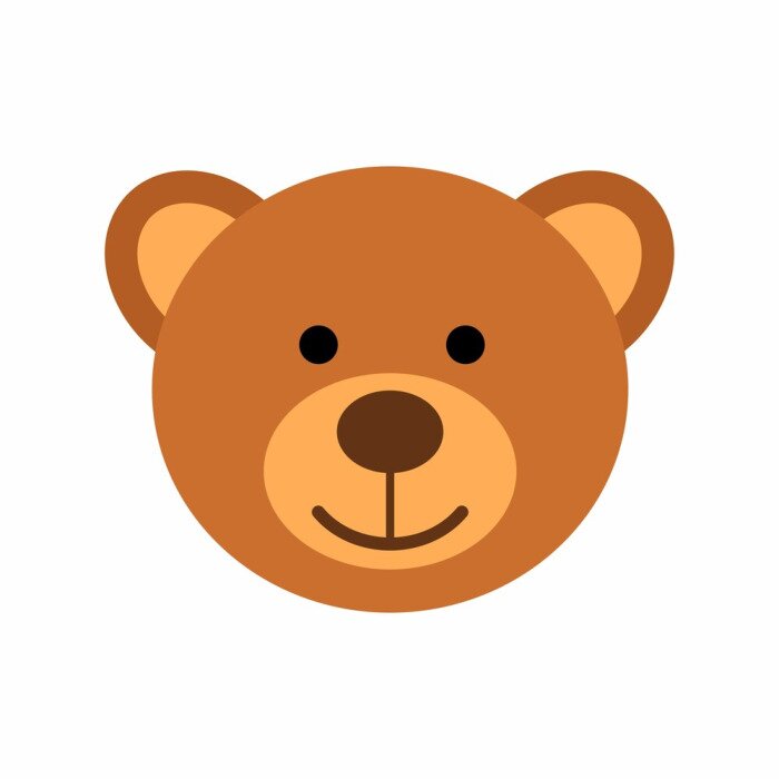 Sticker Kopf eines lächelnden Bärchens