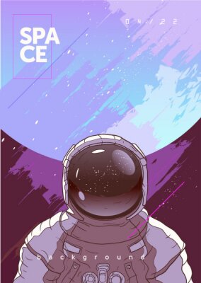 Kosmonaut in einem Raumanzug vor einem Planeten