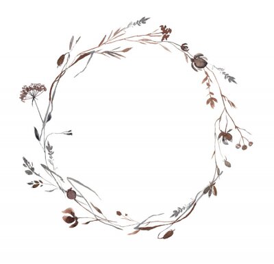 Sticker Kranz aus getrockneten Feldpflanzen