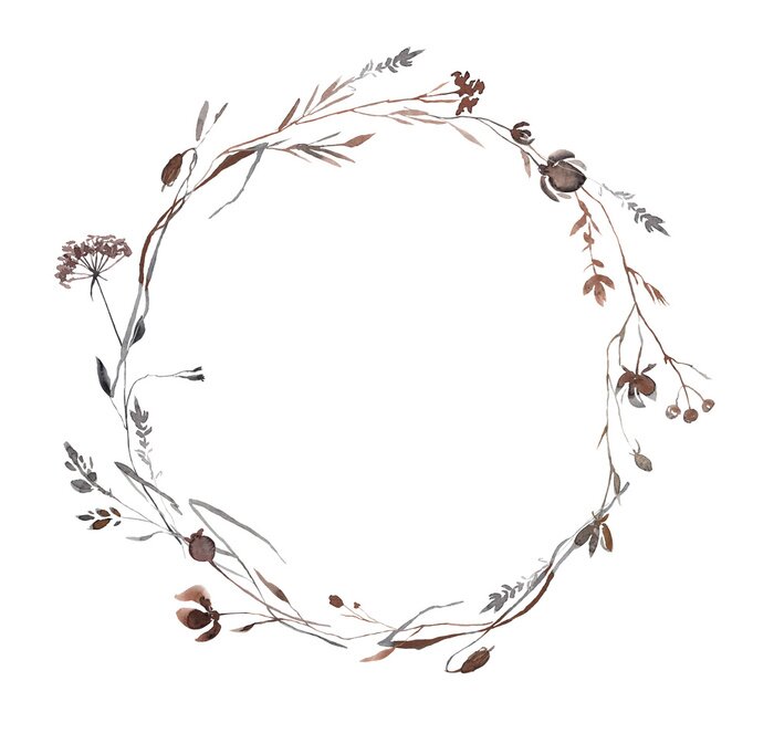 Sticker Kranz aus getrockneten Feldpflanzen
