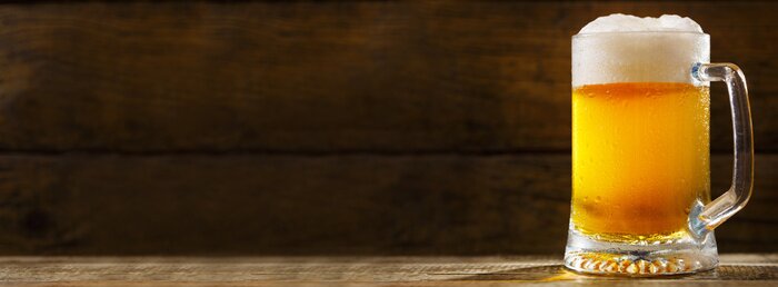 Sticker Krug Bier auf der Holztheke