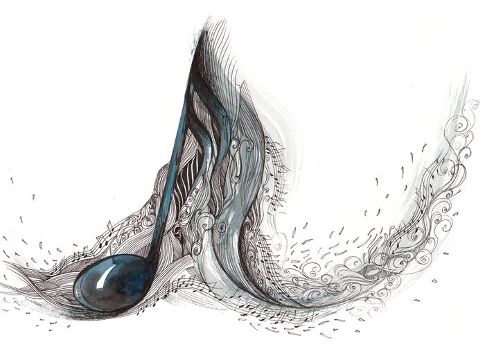 Sticker Künstlerische Grafik mit einer großen Einzelnote