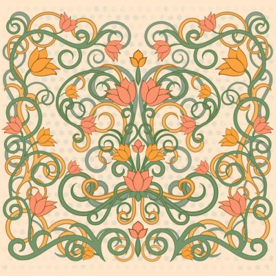 Sticker Künstlerisches Blumenmuster